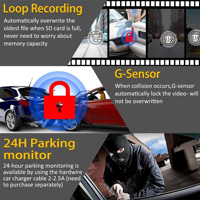 170° WiFi Dash Cam Recorder Car Camera HD 1080P Car DVR Vehicle Video